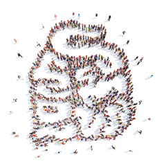 People in the form of internal organs, small intestine.