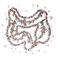 people in the form of internal organs,  large intestine.