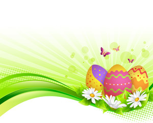 Easter eggs banner