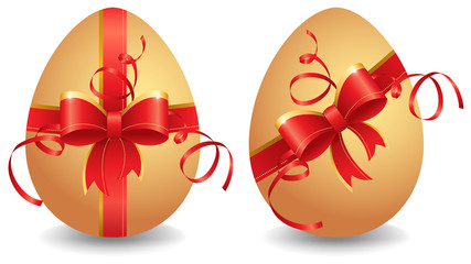 Easter eggs with a bow