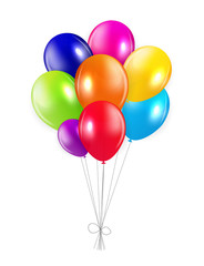 Fototapeta na wymiar Set of Colored Balloons, Vector Illustration.
