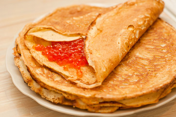 Pancake with caviar