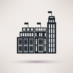 Customs building. Vector icons in a flat style.