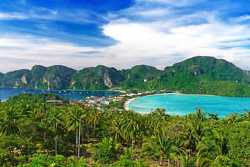 Travel vacation background - Phi-Phi island, Krabi Province, Tha