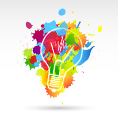 lampadina, idea, colori, creatività, idee © xyz+