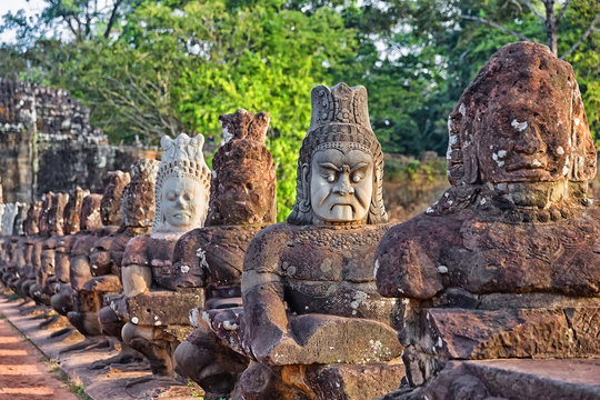 Sculptures of demons of Asia.