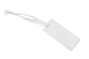 Blank price tag on white background