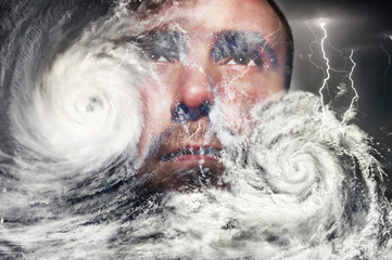 Typhoon, storm. Some graphics are provided by NASA - obrazy, fototapety, plakaty
