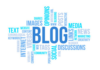 Blog concept cloud chart print document illustration.