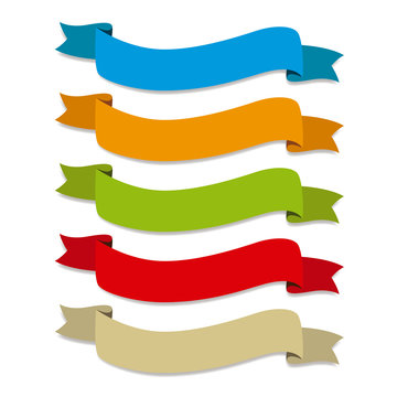 Cintas de colores onduladas, etiquetas para titulos