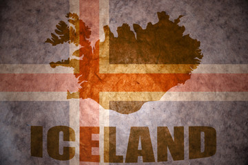 vintage iceland flag