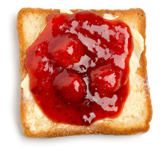 toast with butter and strawberry jam