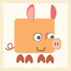 Pig stylized icon symbol