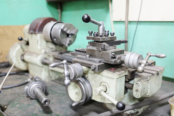 Image lathe machine in a workshop