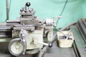Image lathe machine in a workshop