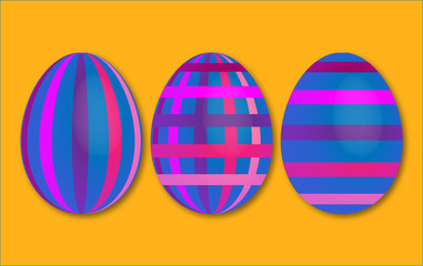 Abstract colorful vintage 3d easter egg orange background