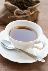 Cup Tea, Isolated on White Background.