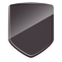 Dark gray shield. Vector.