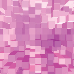 Bright Abstract Pink Geometric Square 3D Diagram Bar Bricks