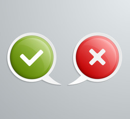 Obraz premium No and Yes Speech Icons. Vector illustration.