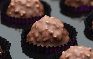 chocolate candies closeup