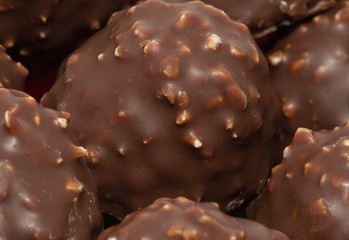 chocolate candies closeup