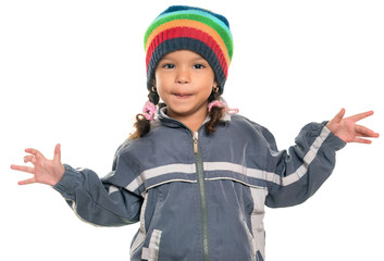 Mixed race little girl with a funny attitude