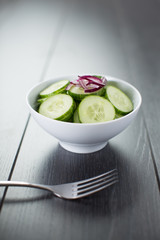 fresh healthy salad of cucumber