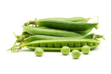 fresh green peas isolated