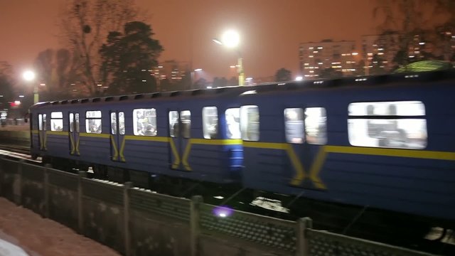 Metro train at the move