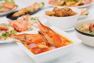 Set of Thai food popular menu