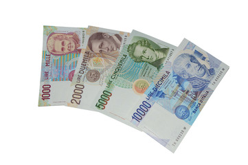 lira old italian banknotes currency