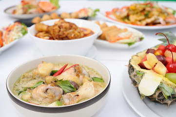 Set of Thai food popular menu