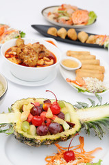 Set of Thai food popular menu