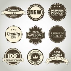 set of vintage sale and promotion badges