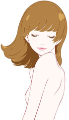 女性　美容　目を閉じる