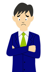 腕組みをする男性のイラスト