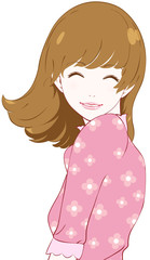 女性　春服　笑顔