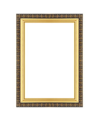 gold picture frame Isolated on white background