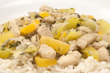 Fischragout mit Reis