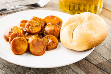 Currywurst - fried sausage with ketchup