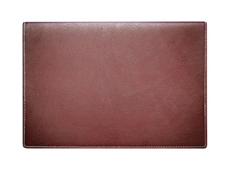 brown leather notebook isolated on white background