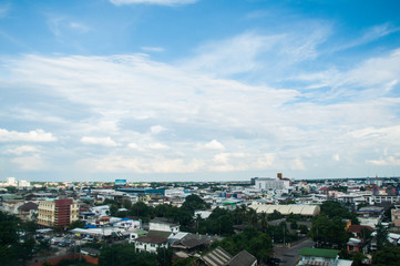 Obraz premium bird's-eye view of from of the city centre in Khon Kaen.
