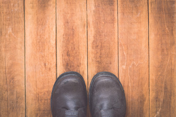 Assorted work tools on wood