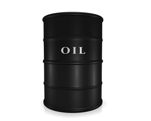 Barrel of oil isolated on white background