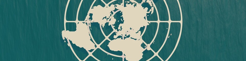 banner or header with world map