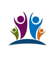Family people optimistic logo