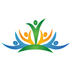 Teamwork leader success business people logo vector