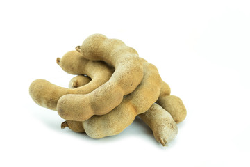 Close up tamarind on white background