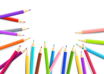 Rainbow  pencils isolated on white background. Vector EPS10.